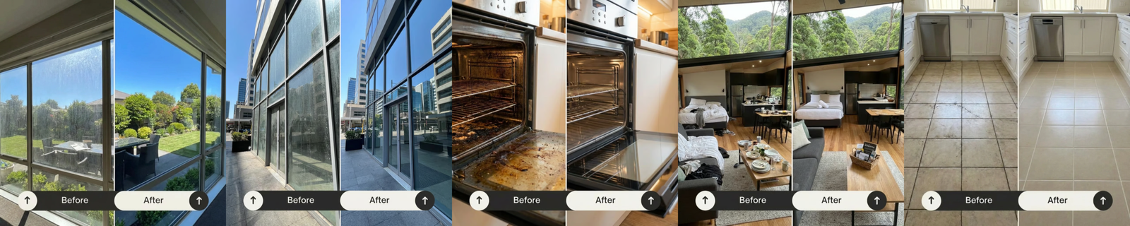 Before and after cleaning transformation