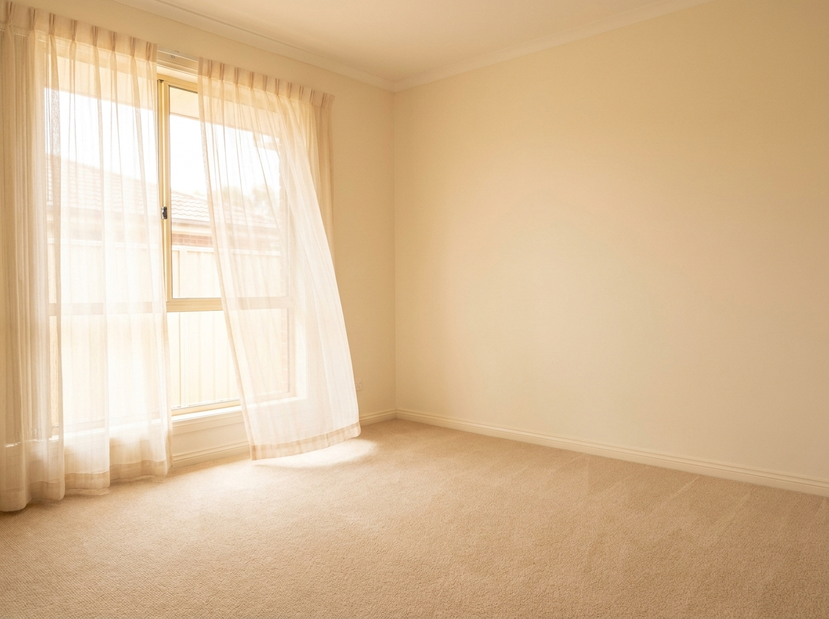 Sparkling clean empty bedroom after estate cleaning services in Sydney