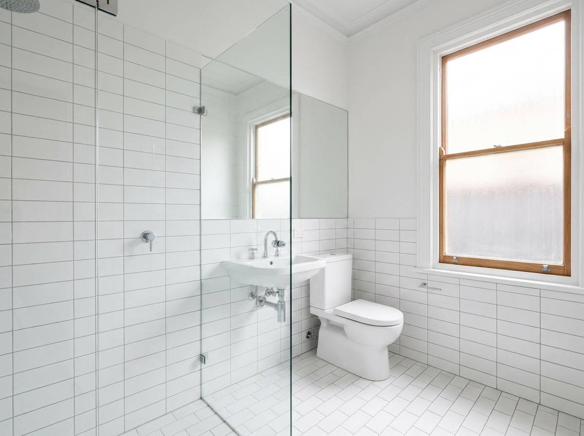 Sparkling clean bathroom after end of lease clean in Petersham
